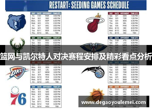篮网与凯尔特人对决赛程安排及精彩看点分析